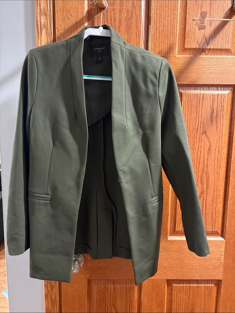 Banana Republic Olive Open-Front Blazer